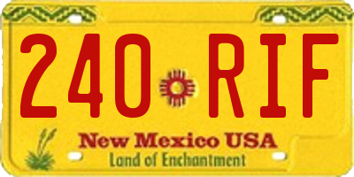 NM license plate 240RIF