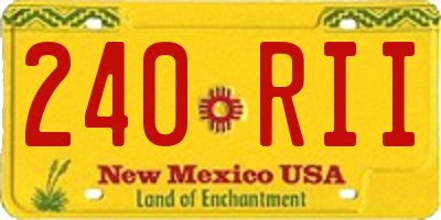 NM license plate 240RII