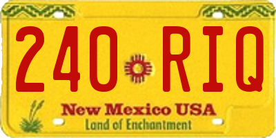 NM license plate 240RIQ