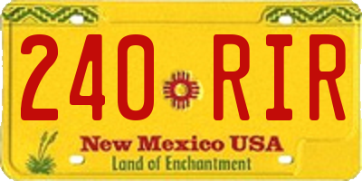 NM license plate 240RIR