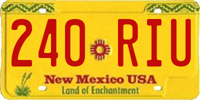 NM license plate 240RIU