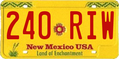 NM license plate 240RIW