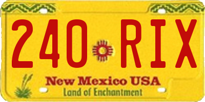 NM license plate 240RIX