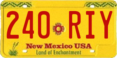 NM license plate 240RIY