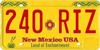 NM license plate 240RIZ