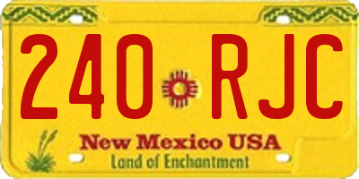 NM license plate 240RJC