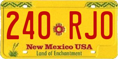NM license plate 240RJO