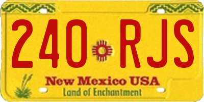 NM license plate 240RJS