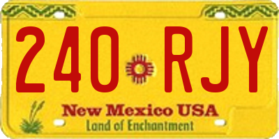 NM license plate 240RJY