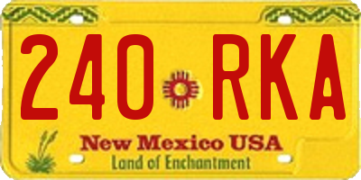 NM license plate 240RKA
