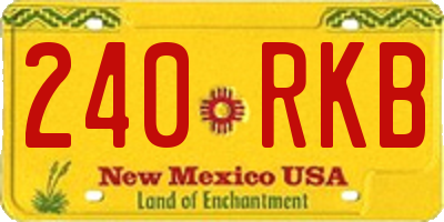 NM license plate 240RKB