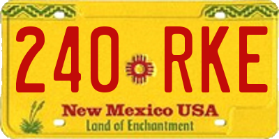 NM license plate 240RKE