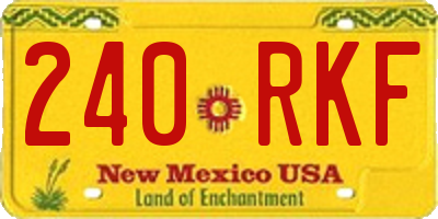 NM license plate 240RKF