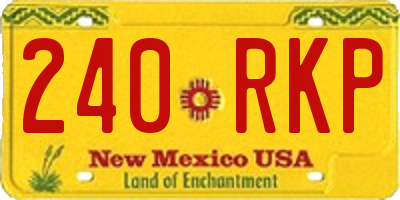 NM license plate 240RKP
