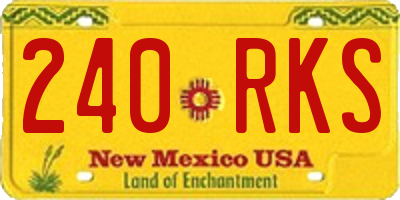 NM license plate 240RKS
