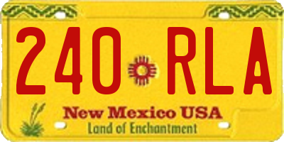NM license plate 240RLA