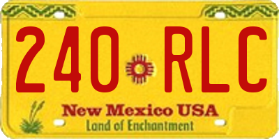 NM license plate 240RLC