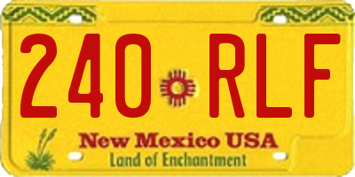 NM license plate 240RLF