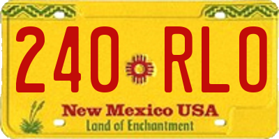 NM license plate 240RLO