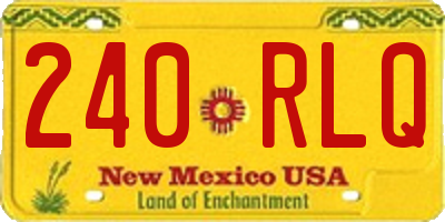 NM license plate 240RLQ