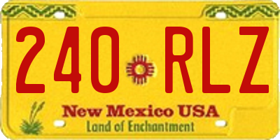 NM license plate 240RLZ