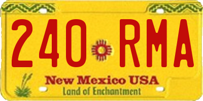 NM license plate 240RMA
