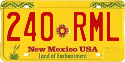 NM license plate 240RML