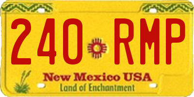 NM license plate 240RMP