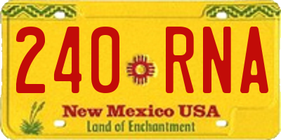 NM license plate 240RNA