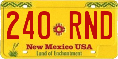NM license plate 240RND