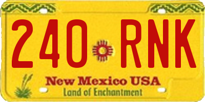 NM license plate 240RNK