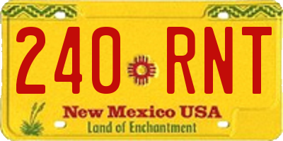 NM license plate 240RNT