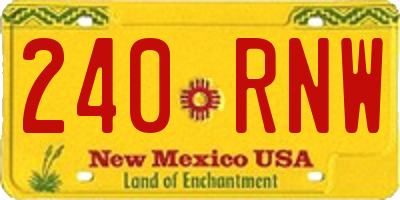 NM license plate 240RNW