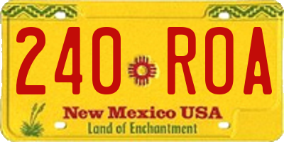 NM license plate 240ROA