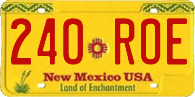 NM license plate 240ROE