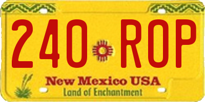NM license plate 240ROP