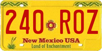 NM license plate 240ROZ