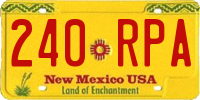 NM license plate 240RPA
