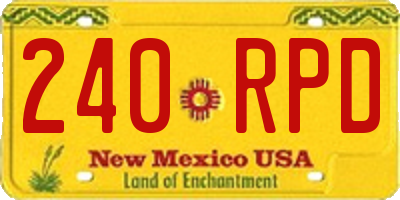 NM license plate 240RPD