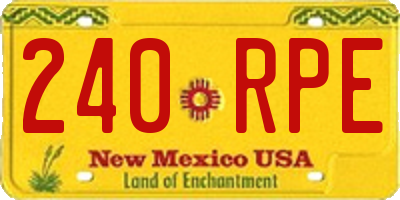 NM license plate 240RPE