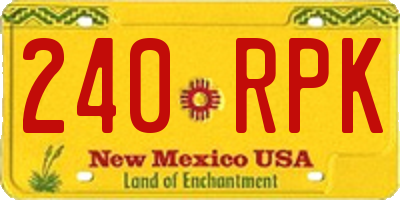 NM license plate 240RPK