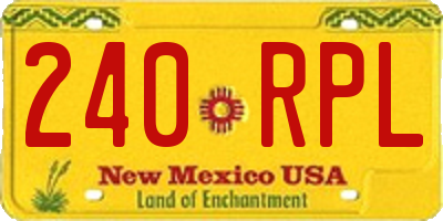 NM license plate 240RPL