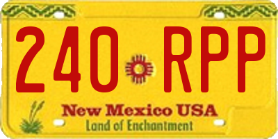 NM license plate 240RPP