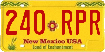 NM license plate 240RPR