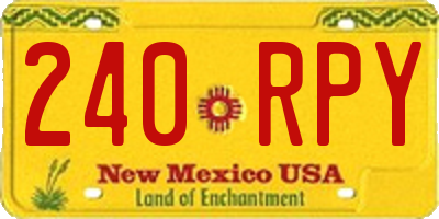 NM license plate 240RPY