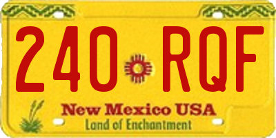 NM license plate 240RQF