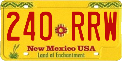 NM license plate 240RRW