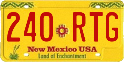 NM license plate 240RTG