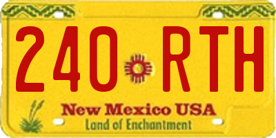 NM license plate 240RTH