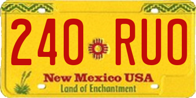 NM license plate 240RUO